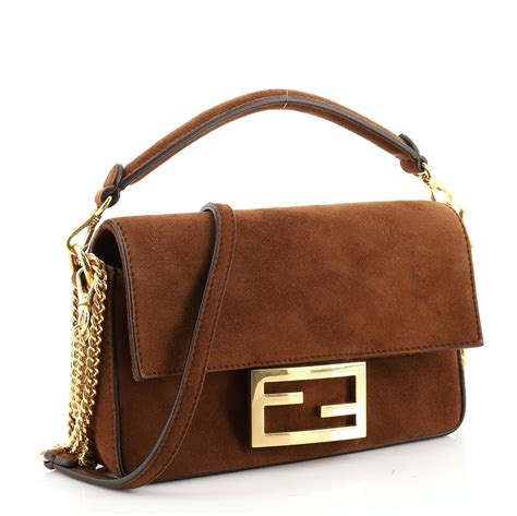 Fendi suede baguette bag